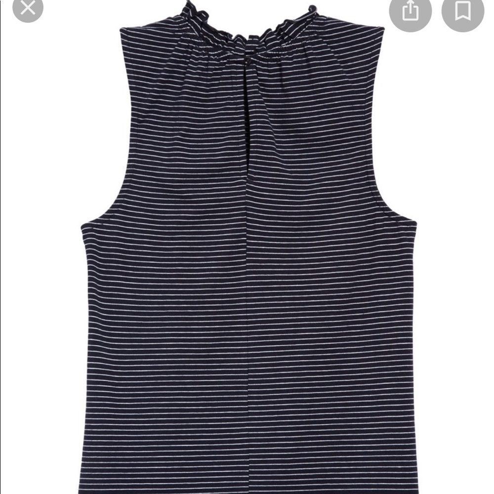 NWT 1901 Gather Neck Sleeveless Stripe top Small